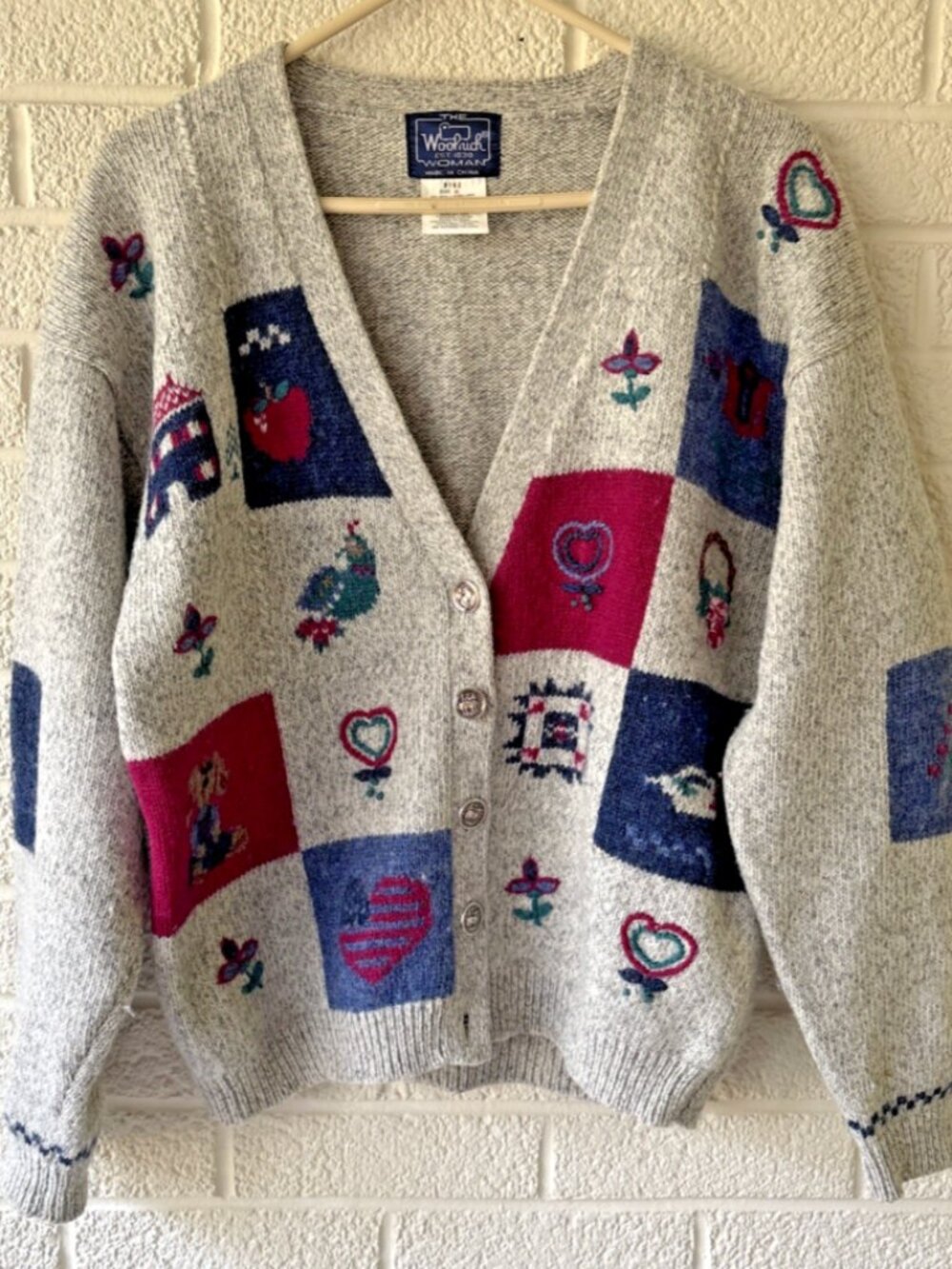 The Woolrich Woman Wool Cottagecore Grey Cardigan Sweater Women’s M